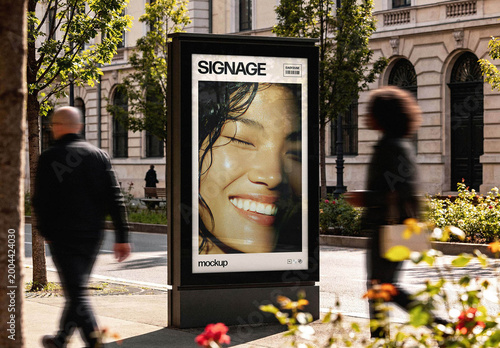 Vertical Signboard Mockup – Outdoor Branding Presentation (PSD)