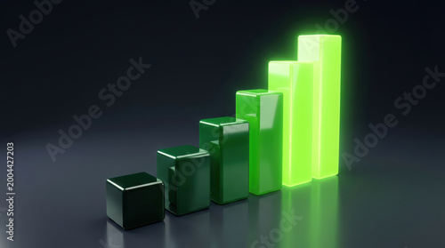 Growing Green 3D Bar Chart for Business Finance Free Download Growing Green 3D Bar Chart for Business Finance - GFXLoad