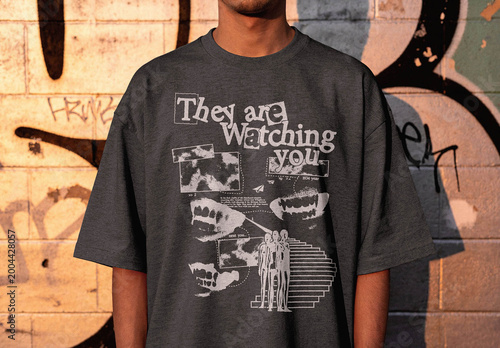 T-Shirt Mockup – Graffiti Wall Apparel Presentation (PSD)