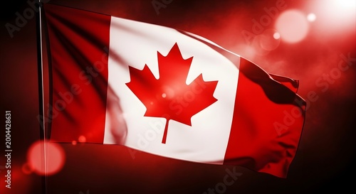 Waving canadian flag a symbol of national pride and identity