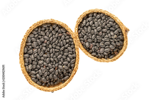 Dried beans isolated on white background.