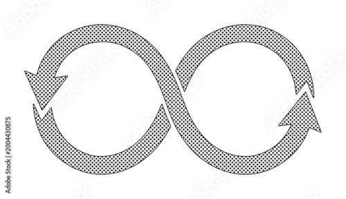 Tableau sur toile Continuous loop symbol, infinity sign with arrows, endless cycle graphic, perpet