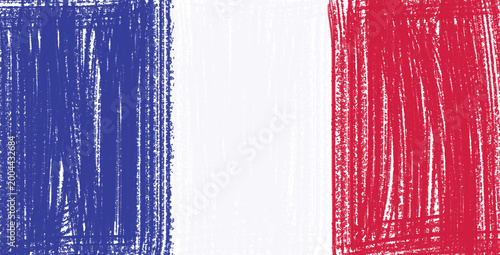 France flag design concept. Flag textured by grungy wood pattern. Image relative to travel and politic transparent background