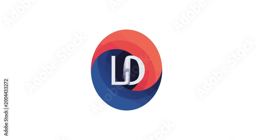Abstract logo design featuring the letters LD within a colorful swirling circular shape Free Download Abstract logo design featuring the letters LD within a colorful swirling circular shape - GFXLoad