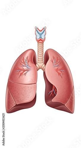 Human lungs anatomy medical illustration.