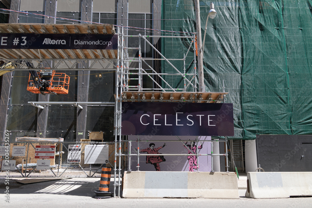 Fototapeta premium exterior of Celeste Condominiums located at 121 George Street (corner of Richmond St E) under construction, Toronto