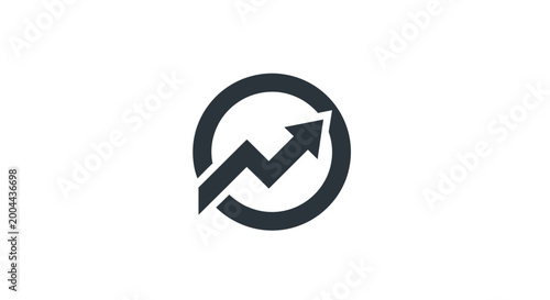 Minimalist graphic of a rising arrow within a circle representing business growth and progress Free Download Minimalist graphic of a rising arrow within a circle representing business growth and progress - GFXLoad