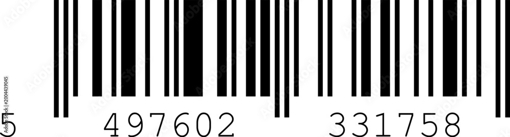 Obraz premium Retail Barcode With Numeric Code For Packaging
