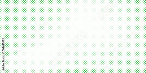 Green color halftone grain texture. Faded dot gradient pattern background. Grunge pixel cartoon overlay backdrop. Anime or manga wavy noise cover. Vector rasterized comic pop art gradation wallpaper