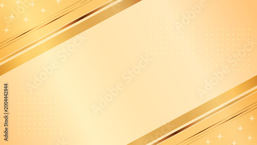 Abstract golden background with diagonal geometric lines and glowing particles