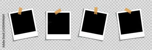 Foto Realistic blank White Polaroid Photo Frame Set – Realistic Polaroid Frames and P