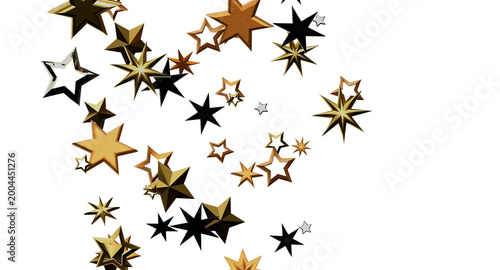 Fotografía Festive stars floating on white
