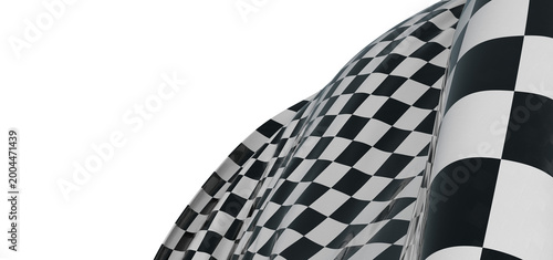 Konstfotografi Close-up of a checkered flag waving in the wind, perfect for concepts of speed, racing, success, and competition
