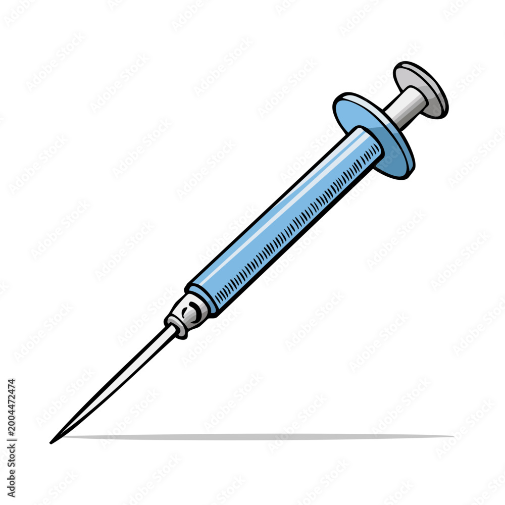 Fototapeta premium Medical Syringe with Needle Illustration Vector Art