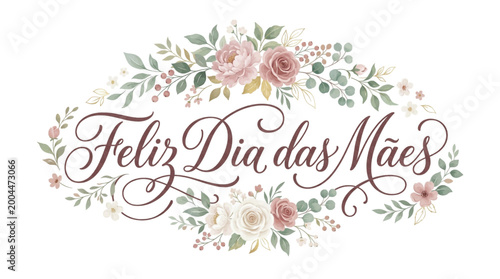 Happy Mother's Day Elegant Lettering Vector