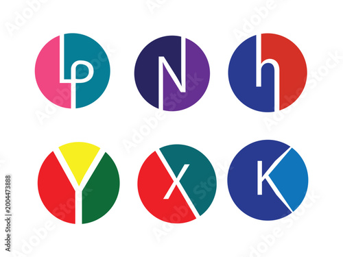 Minimalist Letter Logo Set - Modern Alphabet Monograms for Branding