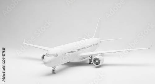 Airplane model on white background transportation concept