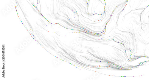 Photos Unique artistic expression: Flowing lines, dot patterns on a white canvas