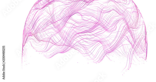 An abstract image with intricate pink lines creating a sense of movement and depth