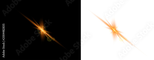 Dramatic red light effect starburst flare on black background for visual impact