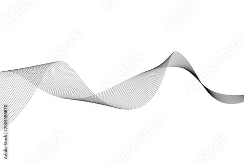 Foto Abstract wave lines flowing black lines on white background