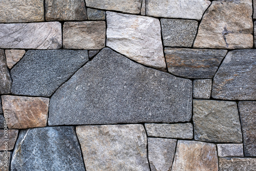 Stone Wall Texture with Natural Granite Blocks