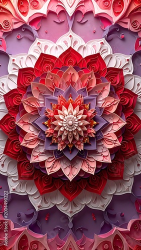 Layered floral mandala art
