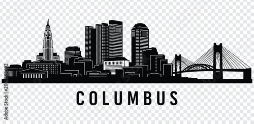 Obraz na plátně Columbus ohio city skyline silhouette vector illustration