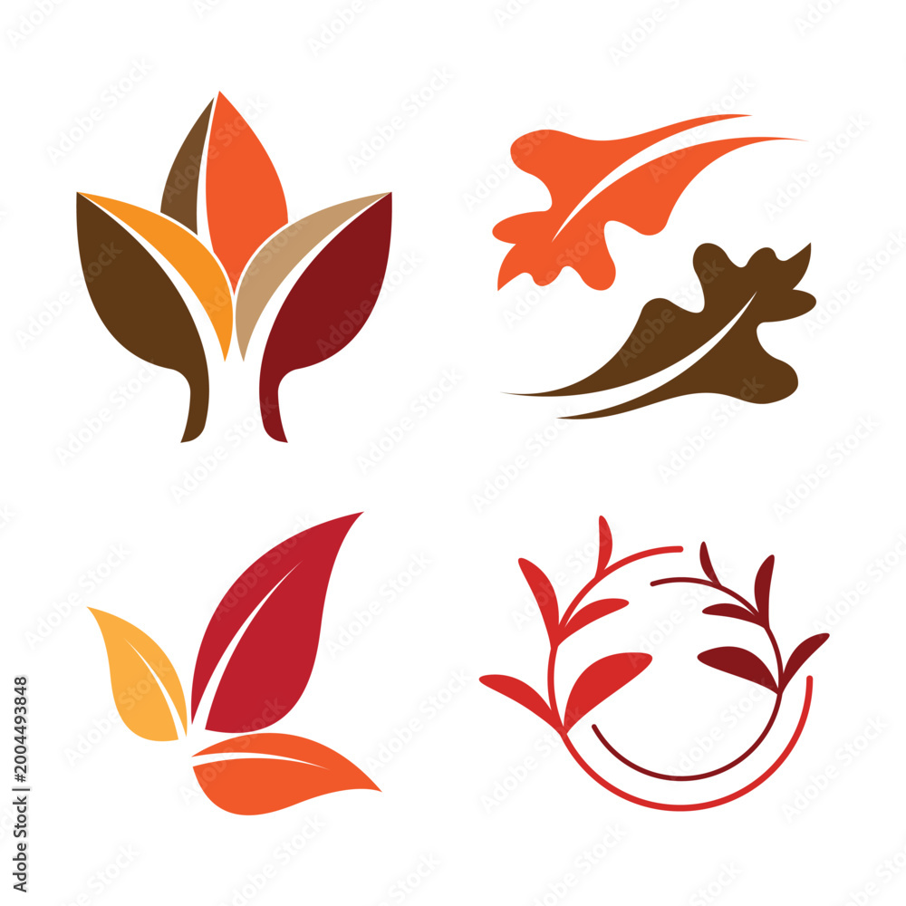Fototapeta premium Autumn leaf logo template