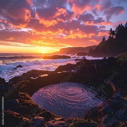 Ocean sunset swirl pool