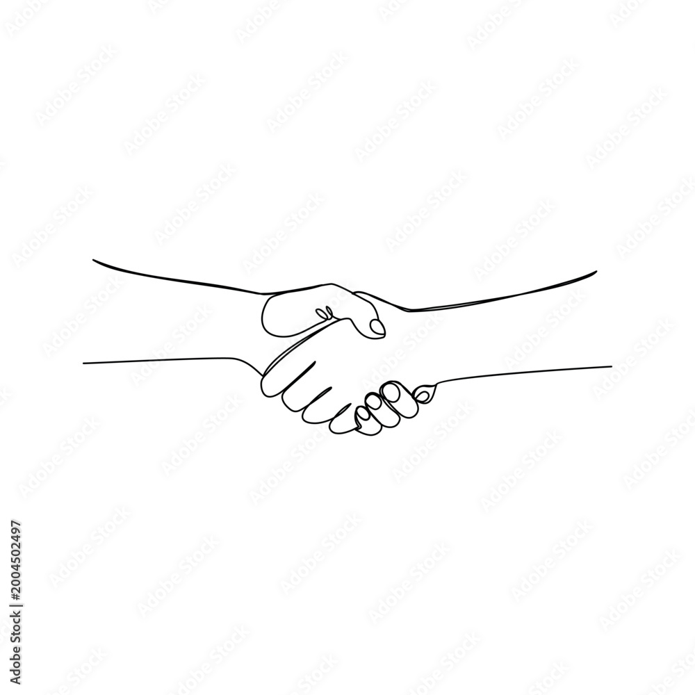 Fototapeta premium Single line one line art Hand drawn pinky promise concept line art style