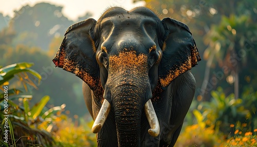 Majestic elephant's gaze