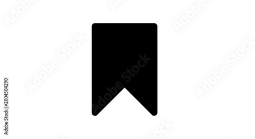 Minimal black silhouette icon, simple flat vector, bold black shape, no, no shading black bookmark icon on a, flat icon style