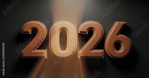 2026 Gold Numbers on Black Background.