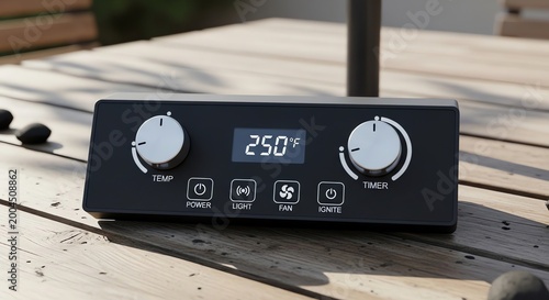 Modern Smoker Control Panel Showing 250°F: Precision Barbecue Temperature Management