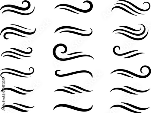 Modern Calligraphic Swoosh and Decorative Wave Flourish Collection Vector