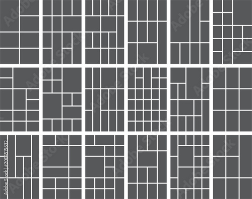 Geometric grid pattern in dark gray and lines for background Bento Grid Collection