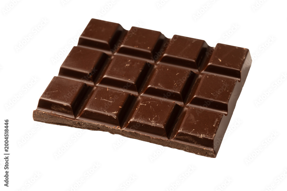 Fototapeta premium A chocolate bar with dried berries isolated on a white background.