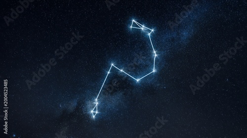 dipper. The Big Dipper constellation against the Milky Way in a starry night....