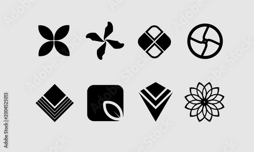 Abstract Shape Icon Set Modern Geometric Minimal Vector Collection