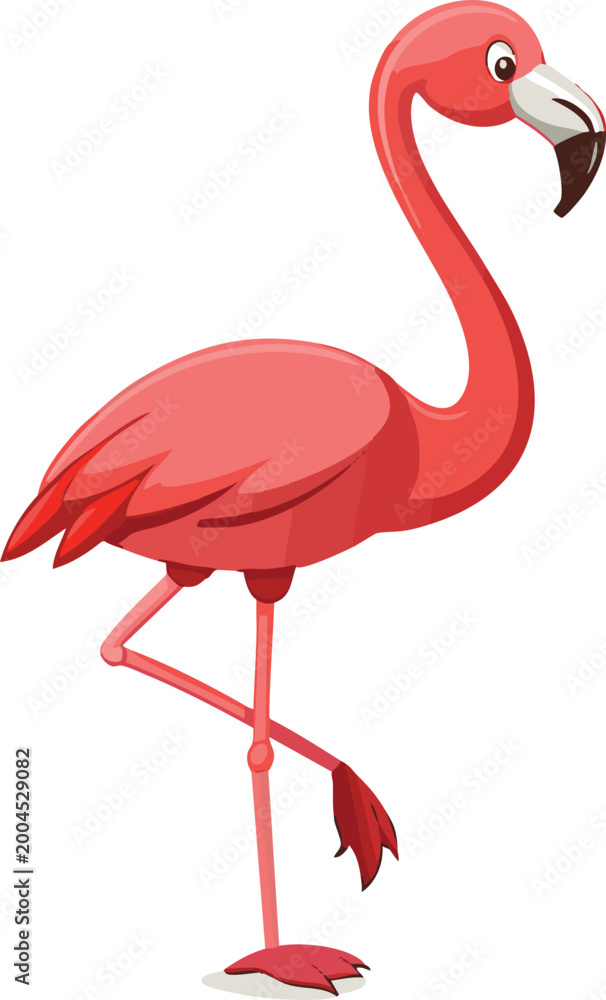 Fototapeta premium Pink flamingo bird illustration isolated on white background