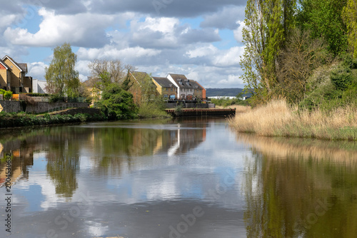 Houses overlooking the river Medway in Aylesford near Maidstone in Kent, England