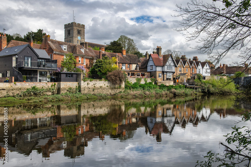 The beautiful village of Aylesford near Maidstone in Kent and the church of St Peter and St Paul and the river Medway