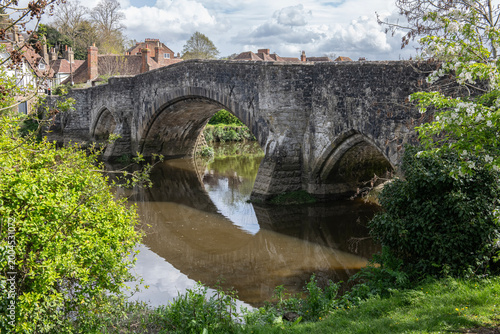 The medieval bridge over the river Medway in the beautiful village of Aylesford near Maidstone in Kent
