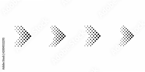 Fotografi Four dotted arrows depicting increasing movement or progression