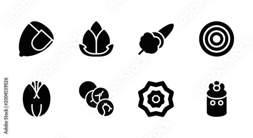 Collection of gardening icons, suitable for design projects related to gardening, environment, and outdoor activities