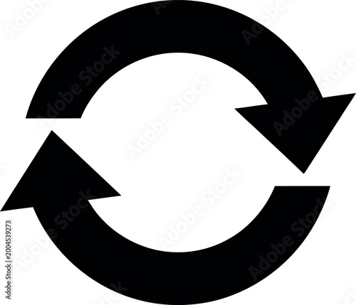 Free Download Black circular arrow icon representing recycling renewal or continuous loop process on a white background - GFXLoad