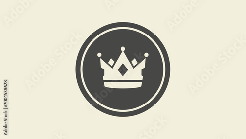 Canvastavla Simple graphic of a crown inside a circle