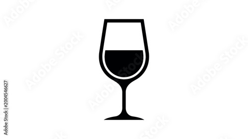 Wine Glass Silhouette Icon Minimal Drink