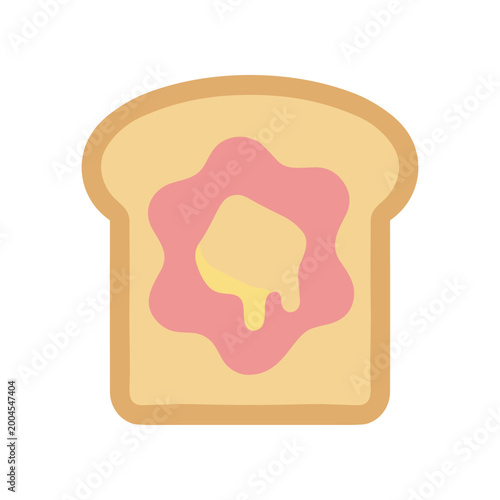 Slice of bread with butter melting.